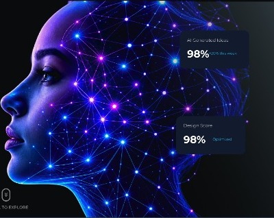 Futuristic AI-inspired human profile